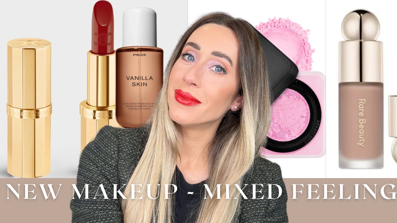 Trying new makeup Celine Rare Beauty Huda Beauty & Phlur