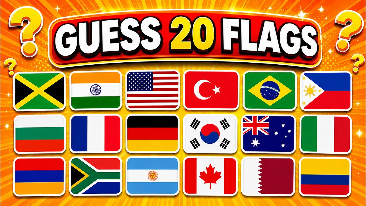 Guess The Country Flag Quiz | 20 World Flags Challenge! 🏆