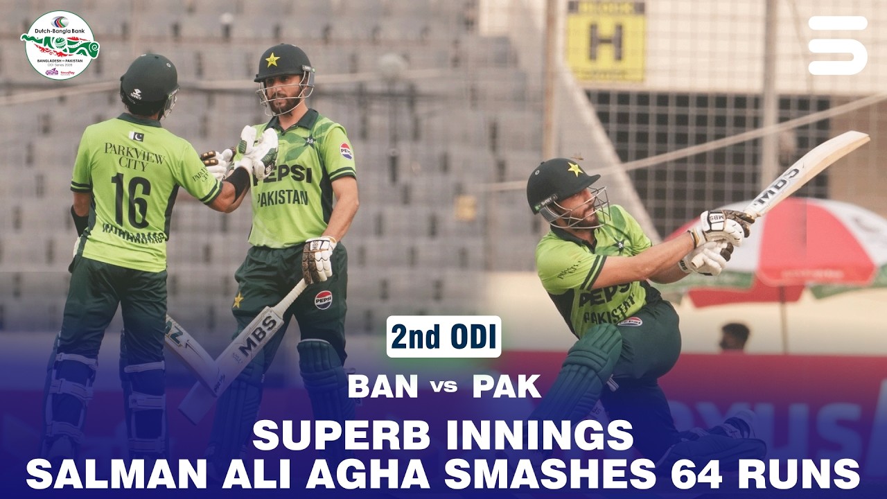 Salman Ali Agha Brilliant 64 | 9th Half-Century in ODIs 💥| BAN vs PAK | M2 | ODI Series 2026 | M9F1K