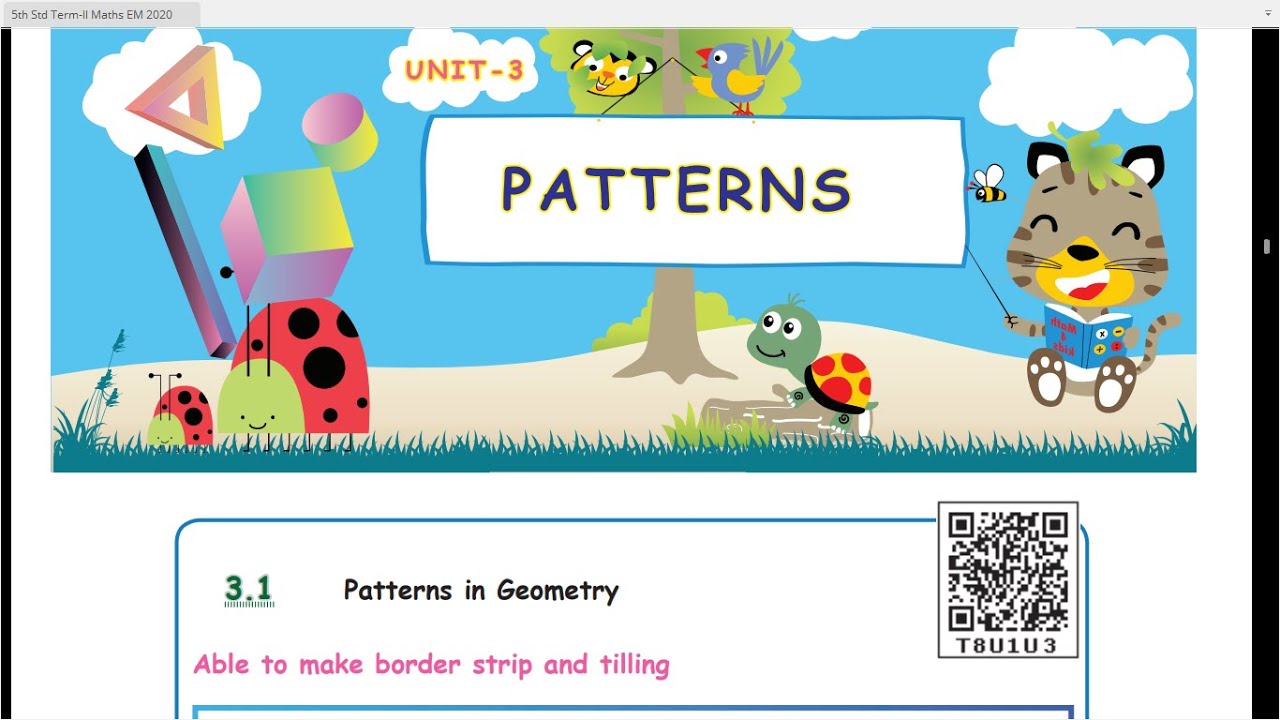 PATTERNS  - UNIT 3  - TERM 2 - MATHS - 5TH STD - ENGLISH MEDIUM