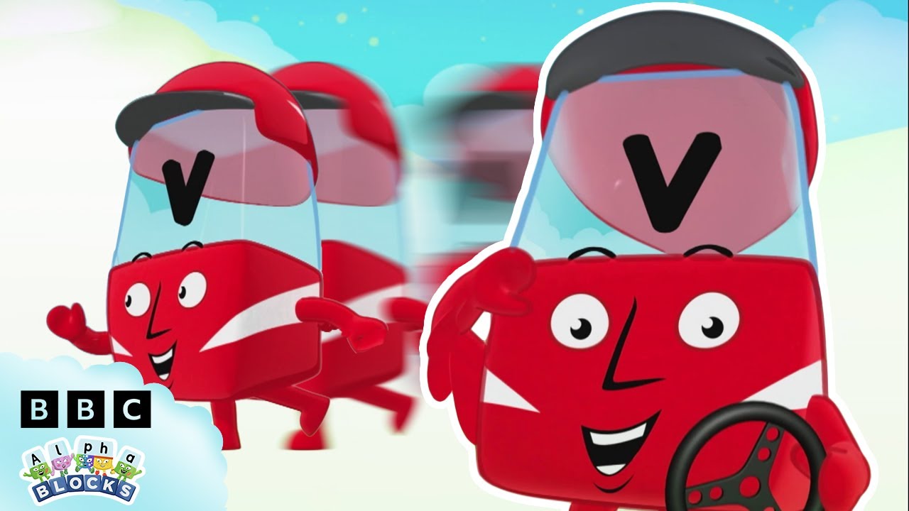 Vroom Vroom with Alphablock V 🚗 | Letter of the Week | Learn to Spell | @officialalphablocks