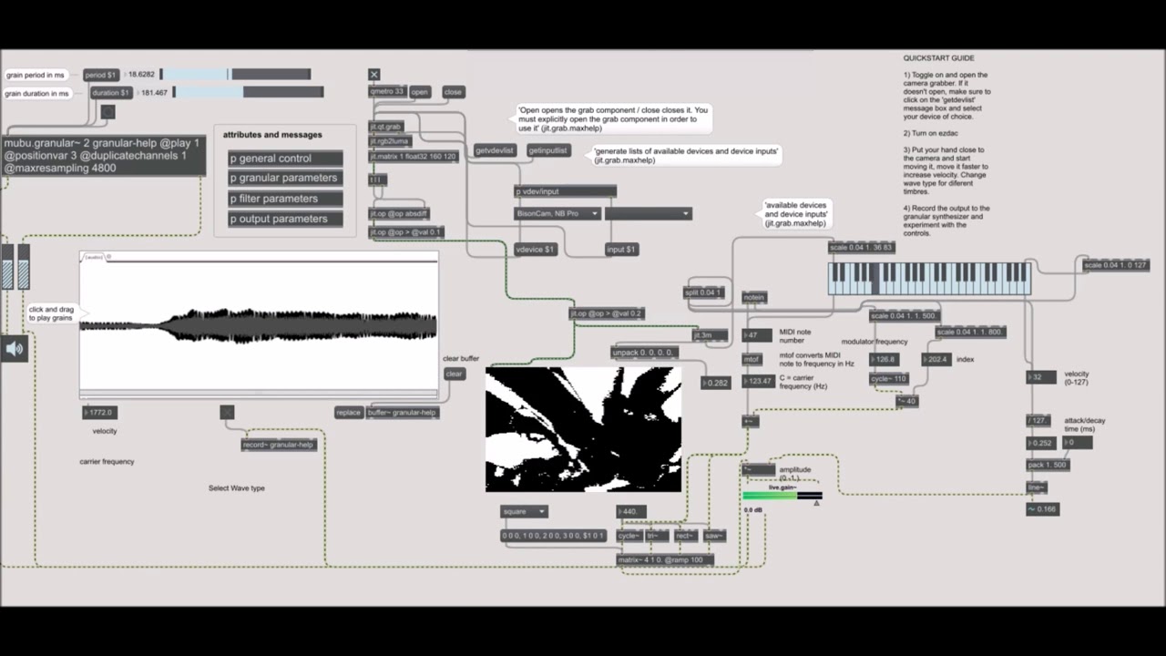 Max/MSP: Motion Synthesizer with granular synthesis
