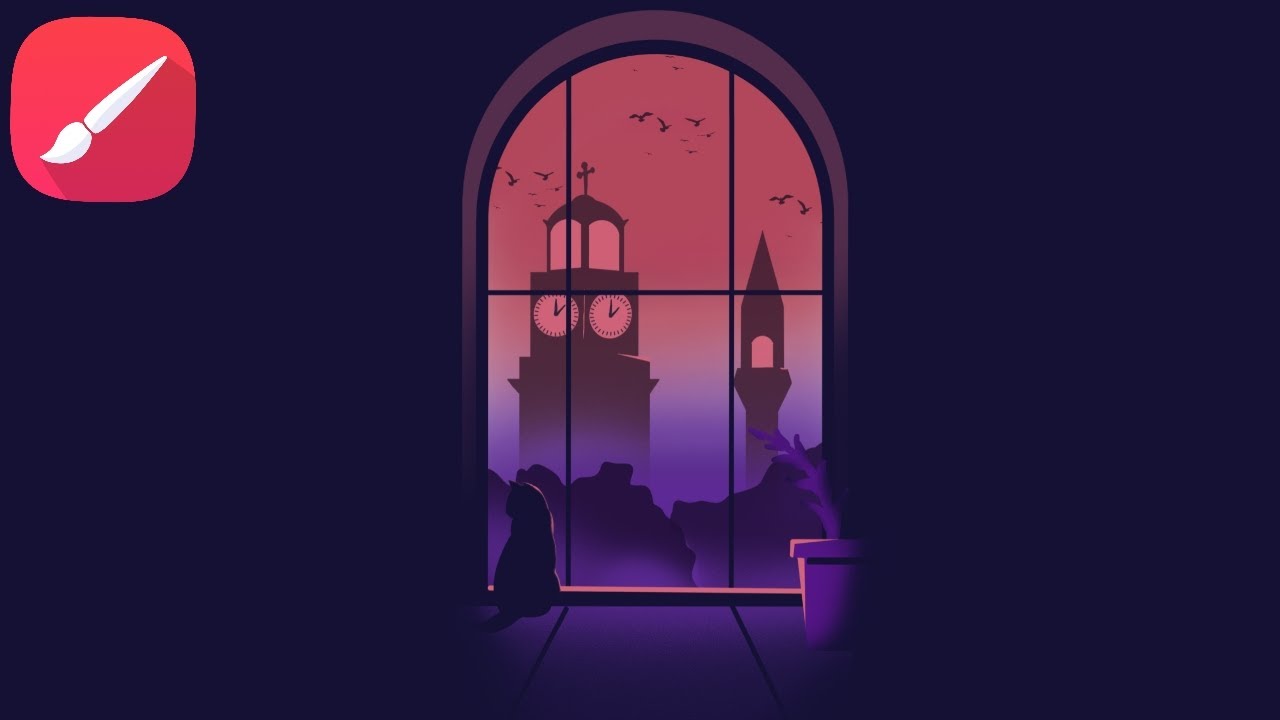 Infinite Painter Tutorials: How to draw beautiful silhouette Illustration on android |