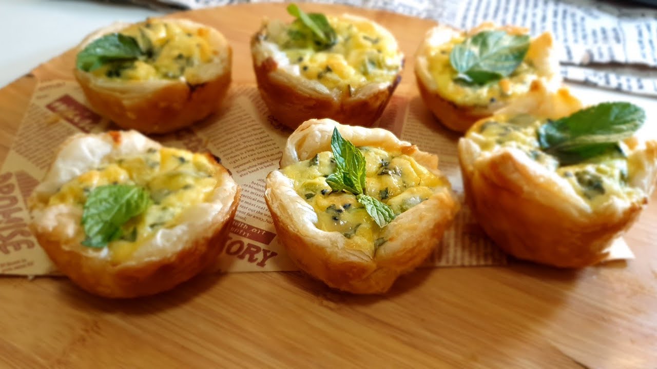 البف باستري بحشوة مالحة فكرة لذيذة للفطور او اللانش بوكس puff pastry recipe