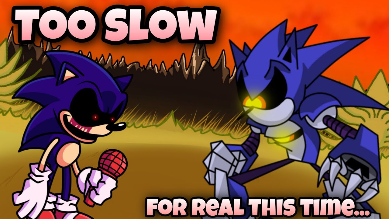 Mecha Sonic sings Too Slow (Ft. Sonic.exe) FNF Cover