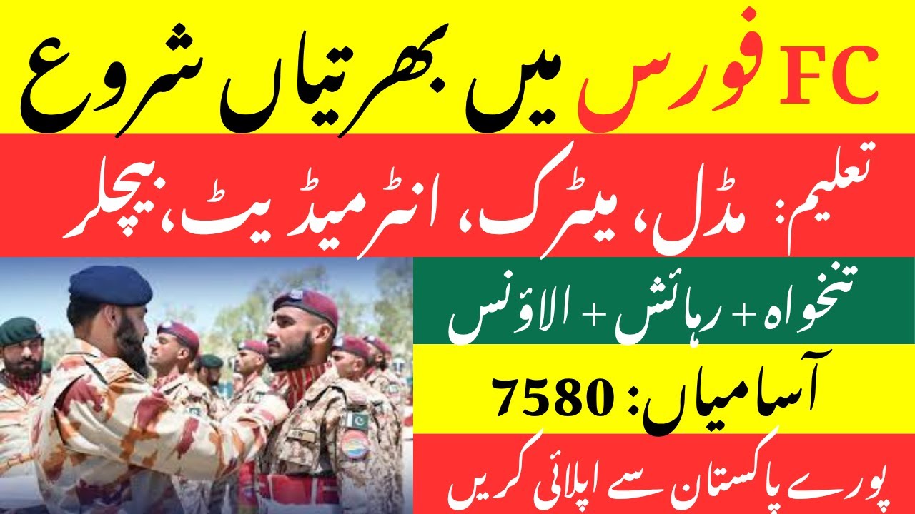 Frontier Corps Balochistan North Jobs 2025 | FC Latest Recruitment
