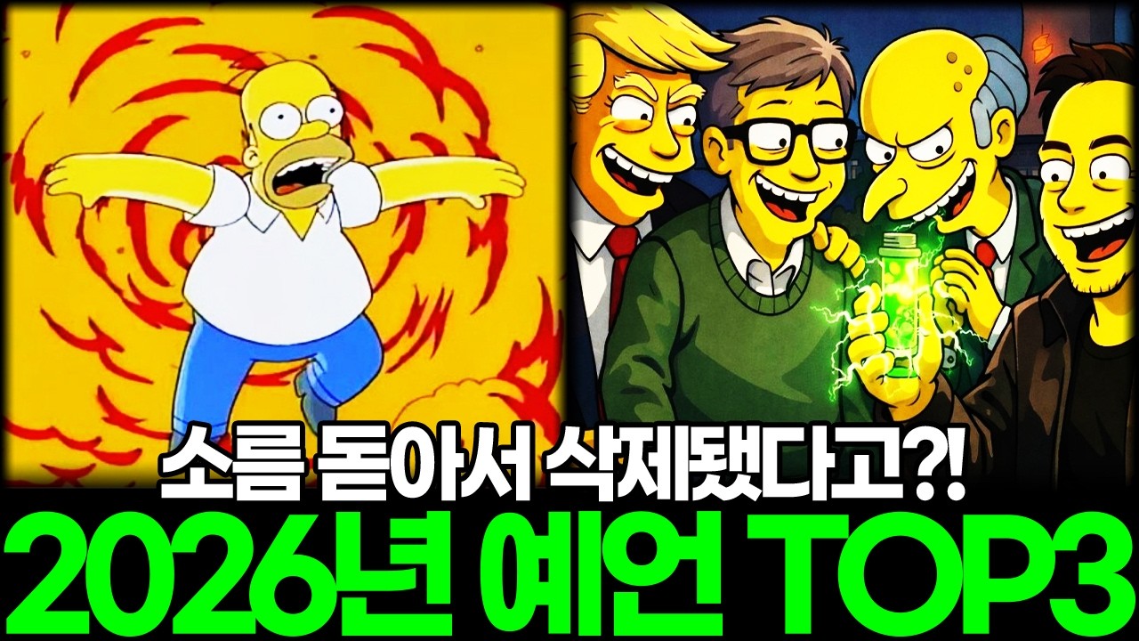 너무 소름 돋아서 삭제된 심슨 2026년 예언 장면 TOP3
