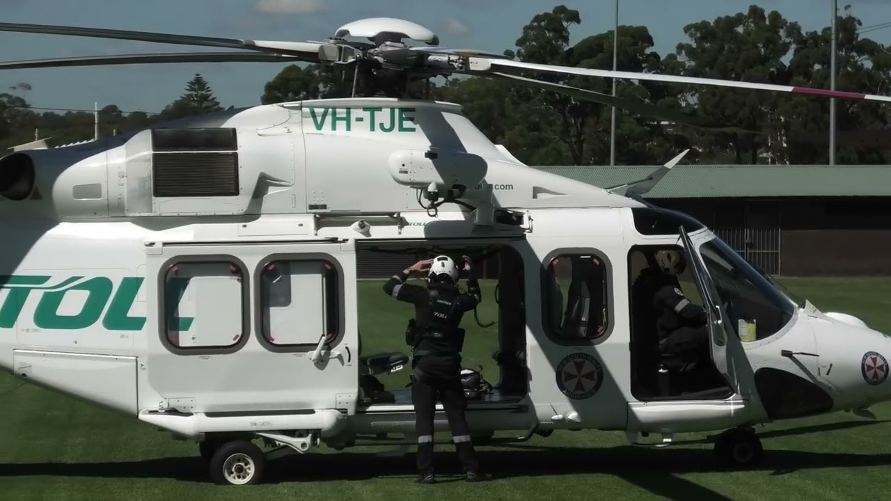 Toll Rescue Helicopter Landing at Granville Park | Close-Up Emergency Operations