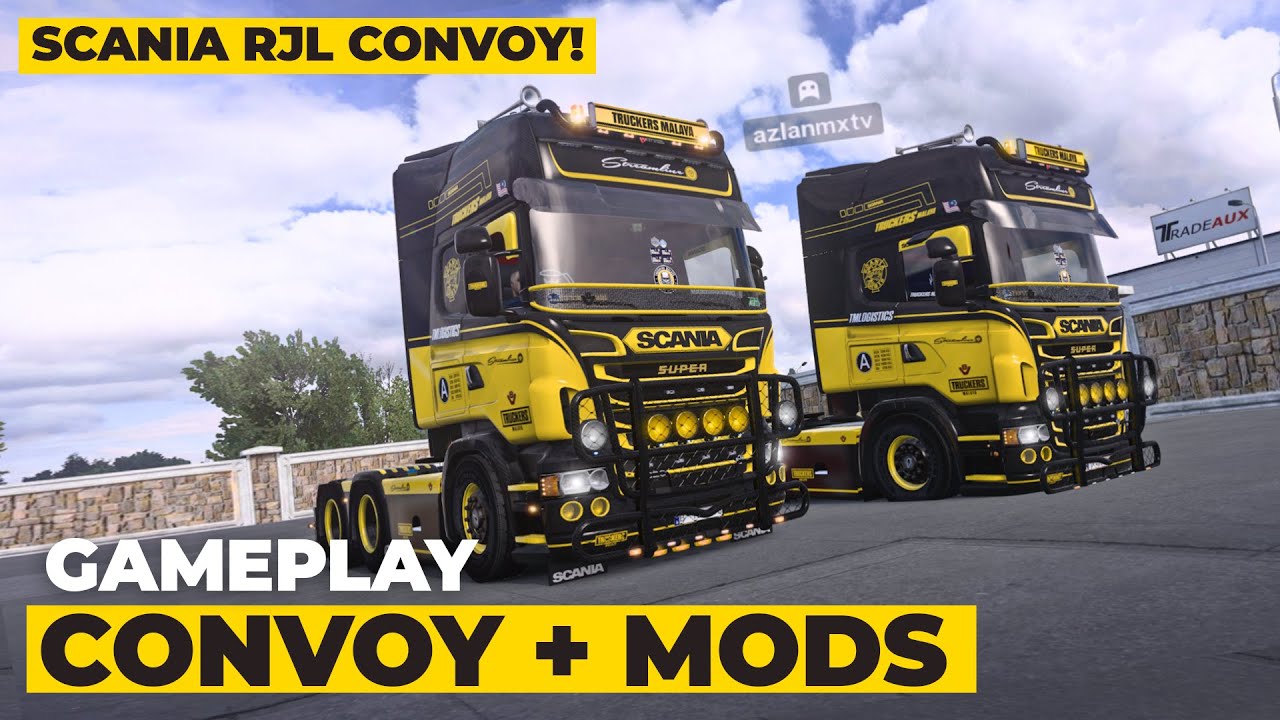 Gameplay! Convoy With Mods Scania RJL R + Heavy Cargo in ets2 1.41