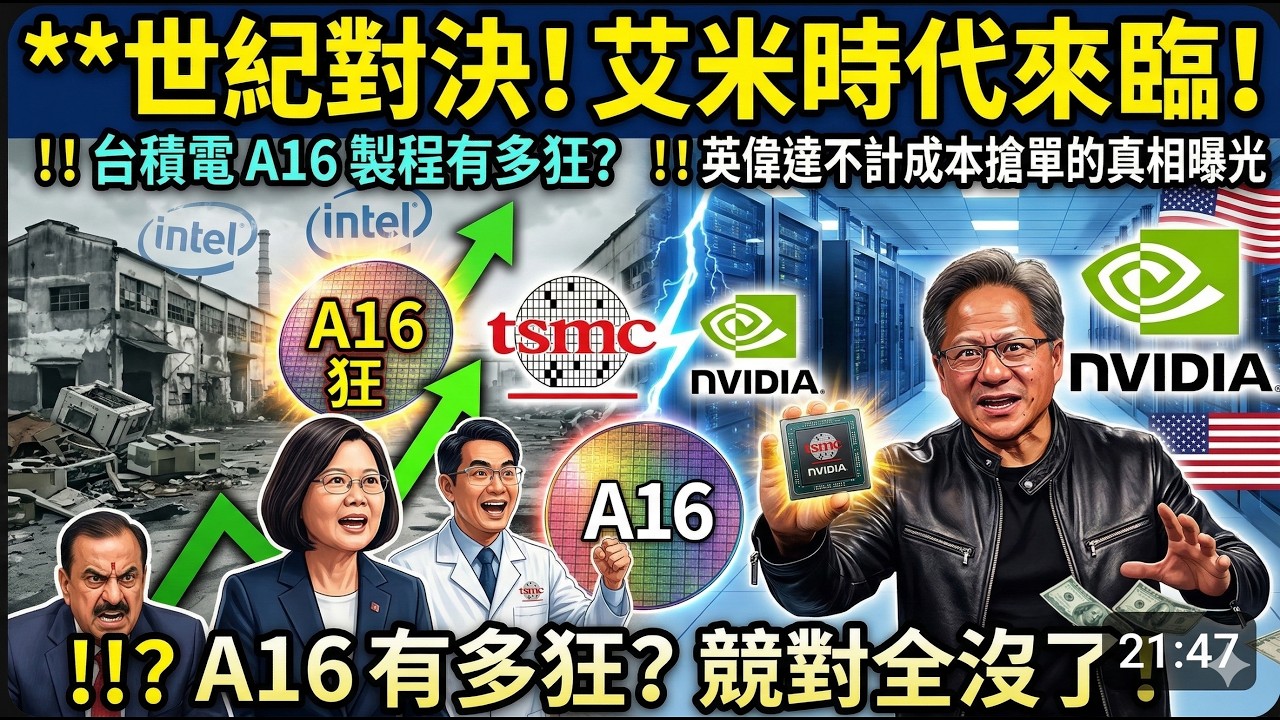艾米時代來臨！台積電 A16 製程有多狂？英偉達不計成本搶單的真相曝光