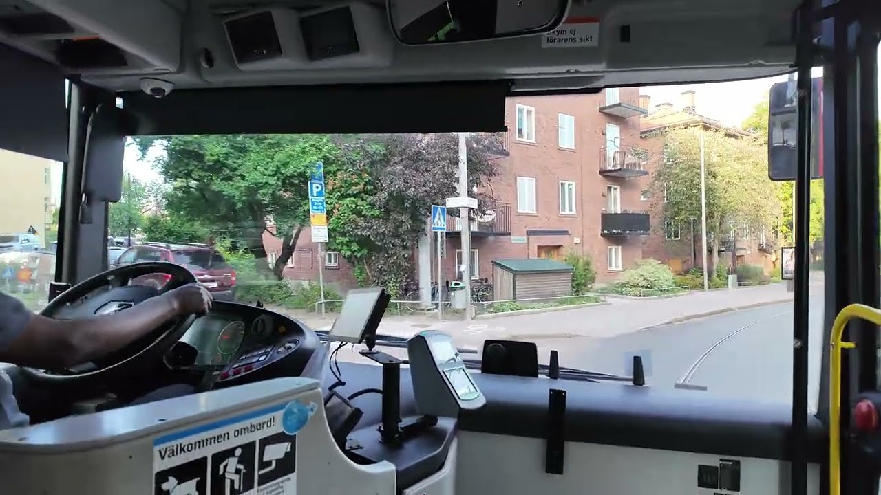 Sweden, Stockholm, tram replacement bus from Stora Essingen to Liljeholmen
