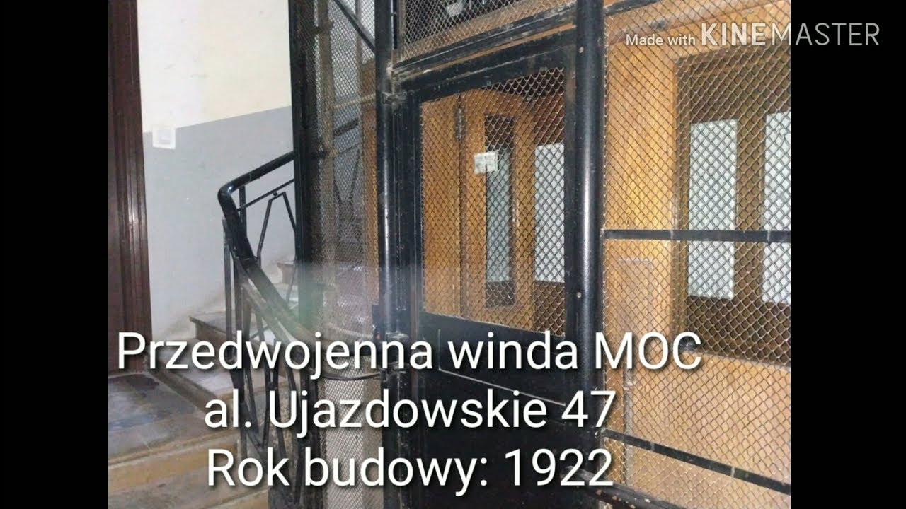 Przedwojenna winda MOC z lat 20-tych @ al. Ujazdowskie 47, Warszawa, Poland