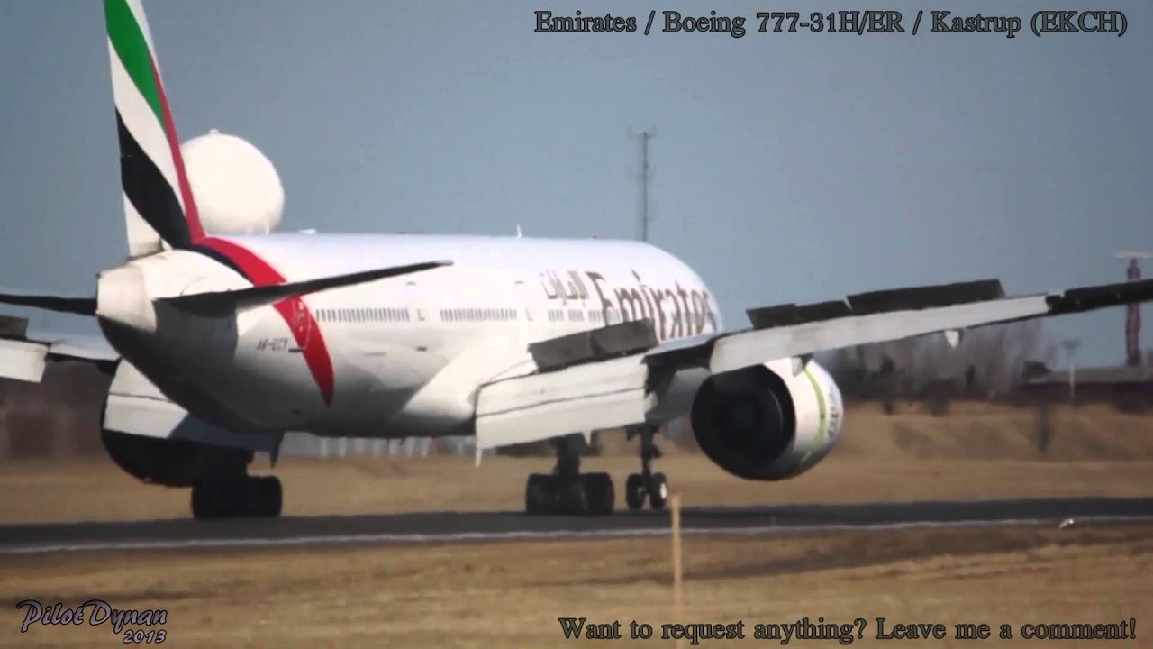 Close Up!! Boeing 777-300/ER landing at Copenhagen Kastrup (1minute. Just plain spotting) HD1080p