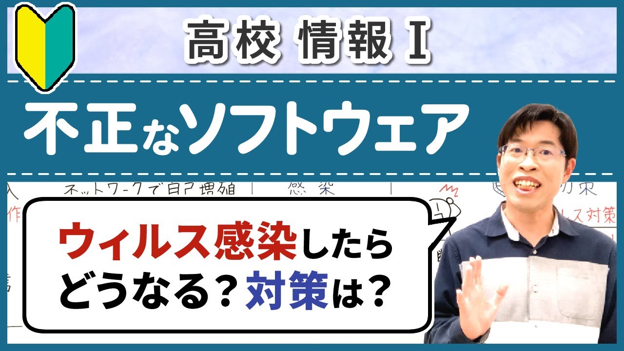 マルウェアの種類や対策、感染したらやるべきこと【情報I基礎】1-8 不正なソフトウェア