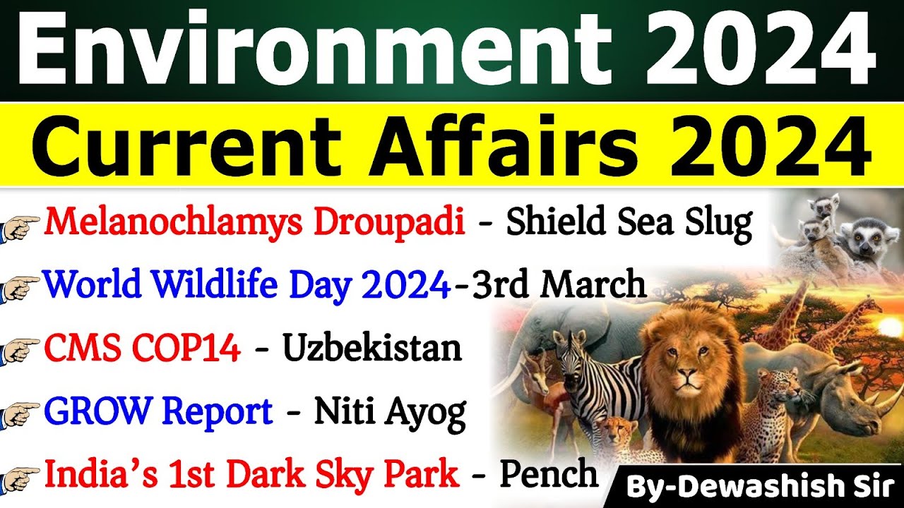 Environment Current affairs 2024 | Environment & Ecology 2024 Current affairs | Environment 2024