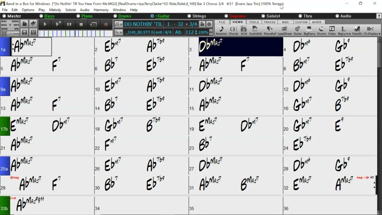BACKING TRACK - DO NOTHING 'TILL YOU HEAR FROM ME (Ab) 112 BPM SWING