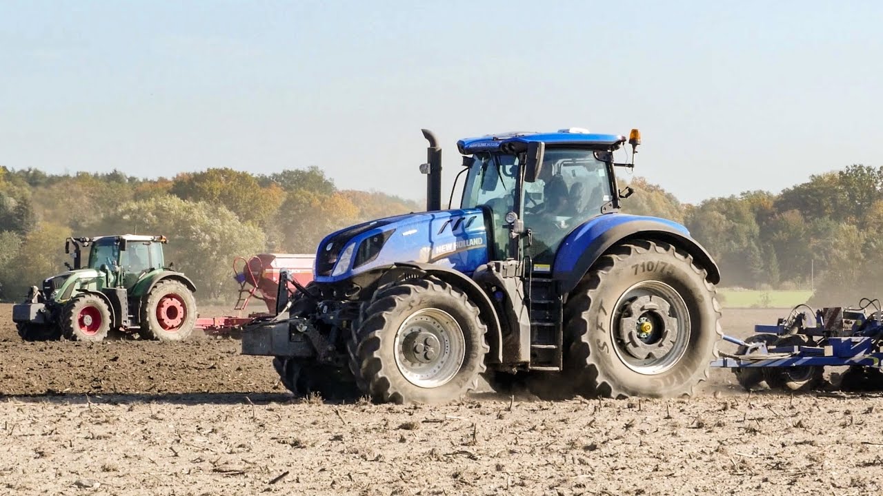 Roggen säen Fendt 720 Vario - Horsch Pronto 6 DC & Bodenbearbeitung - New Holland T 7