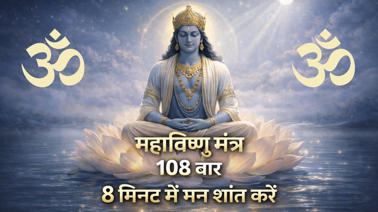 सिर्फ 8 मिनट में मन शांत करें | ॐ नमो भगवते वासुदेवाय जाप