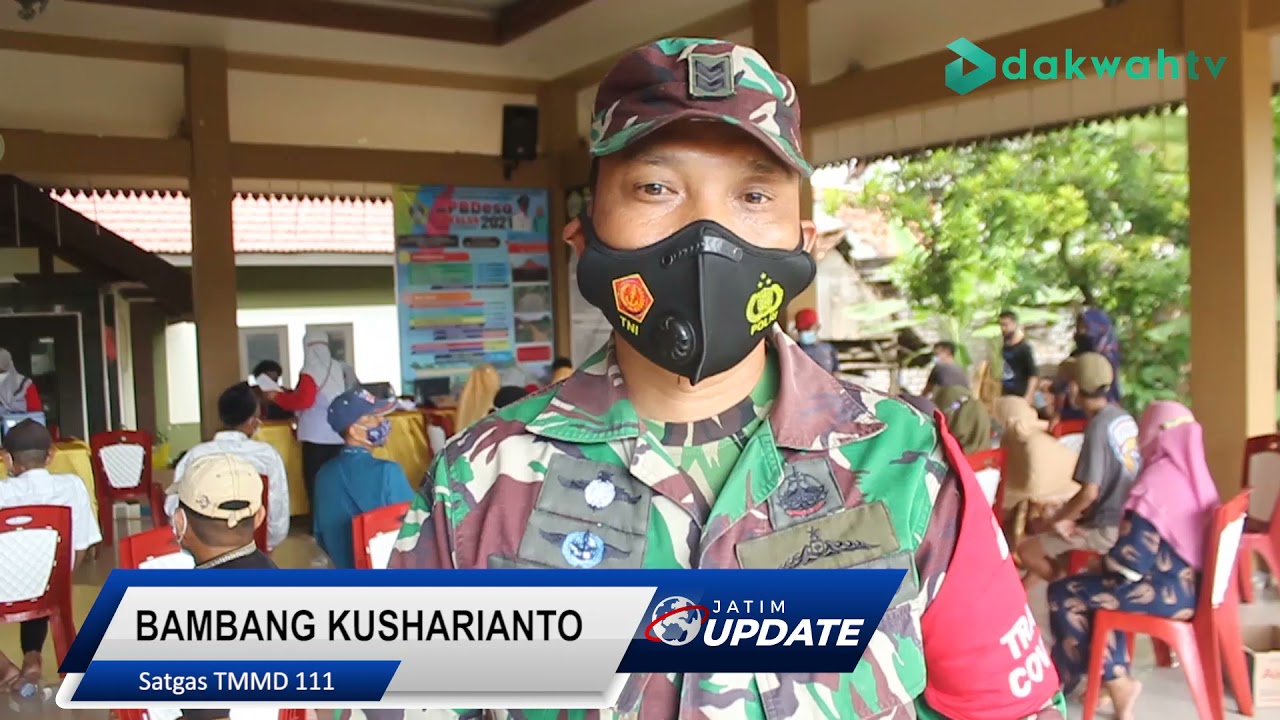 JATIM UPDATE - WARGA ANTUSIAS VAKSIN BERKAT SOSIALISASI SATGAS TMMD 111