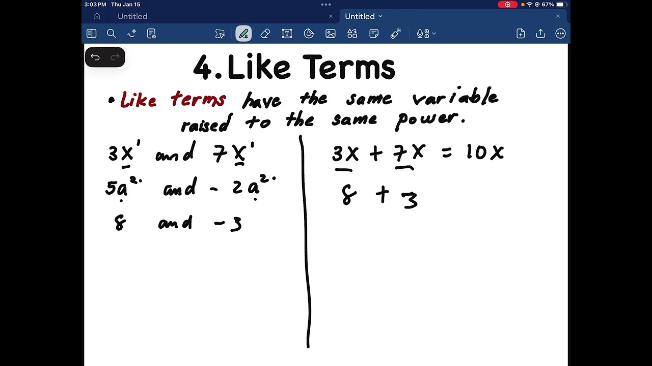 Algebra Basics for Beginners / Variables , Coefficients, Like Terms, & Order of Operations (PEMDAS)