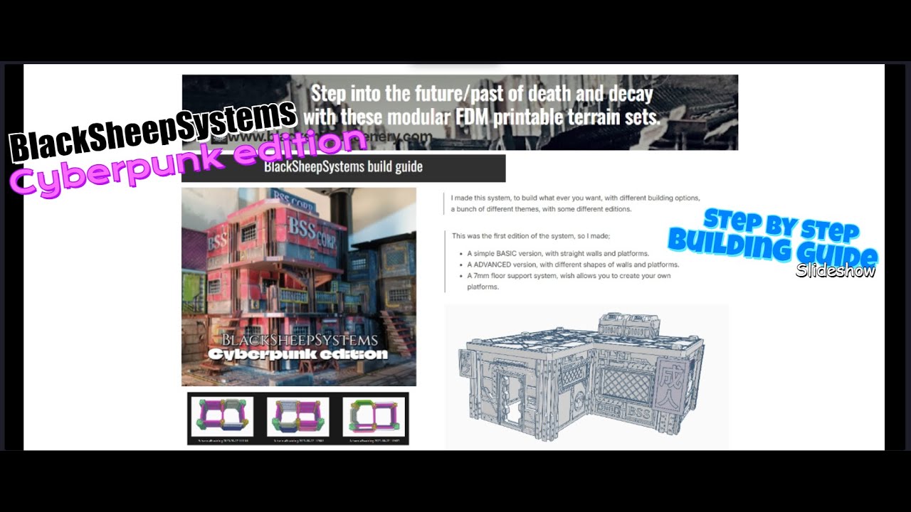 BlackSheepSystems - Cyberpunk: A step by step build guide slideshow for a ADVANCED L-shaped building