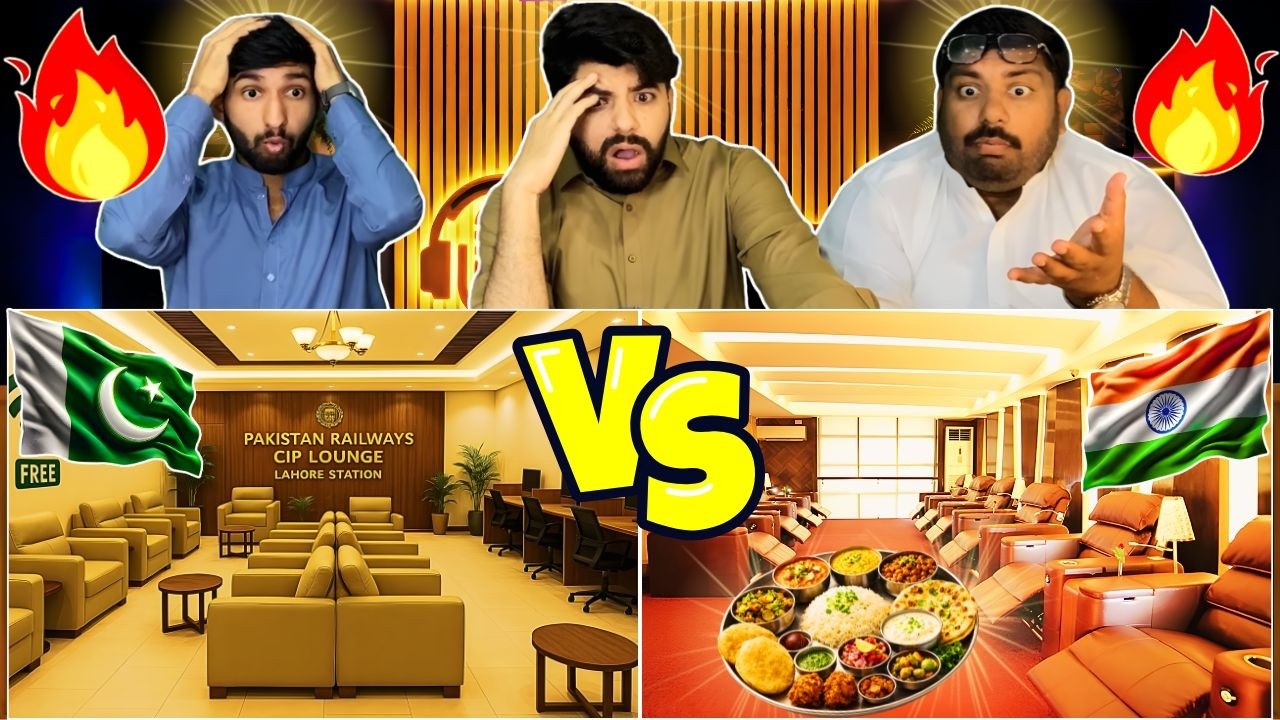Reaction On Railway Station Lounge India Vs Pakistan | तुलना | Pakistani Reaction🔥