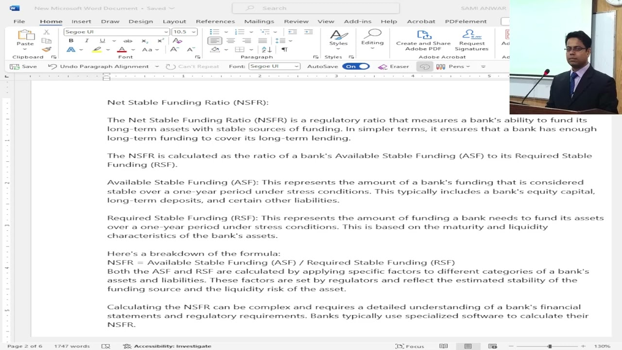 Net Stable Funding Ratio (NSFR)