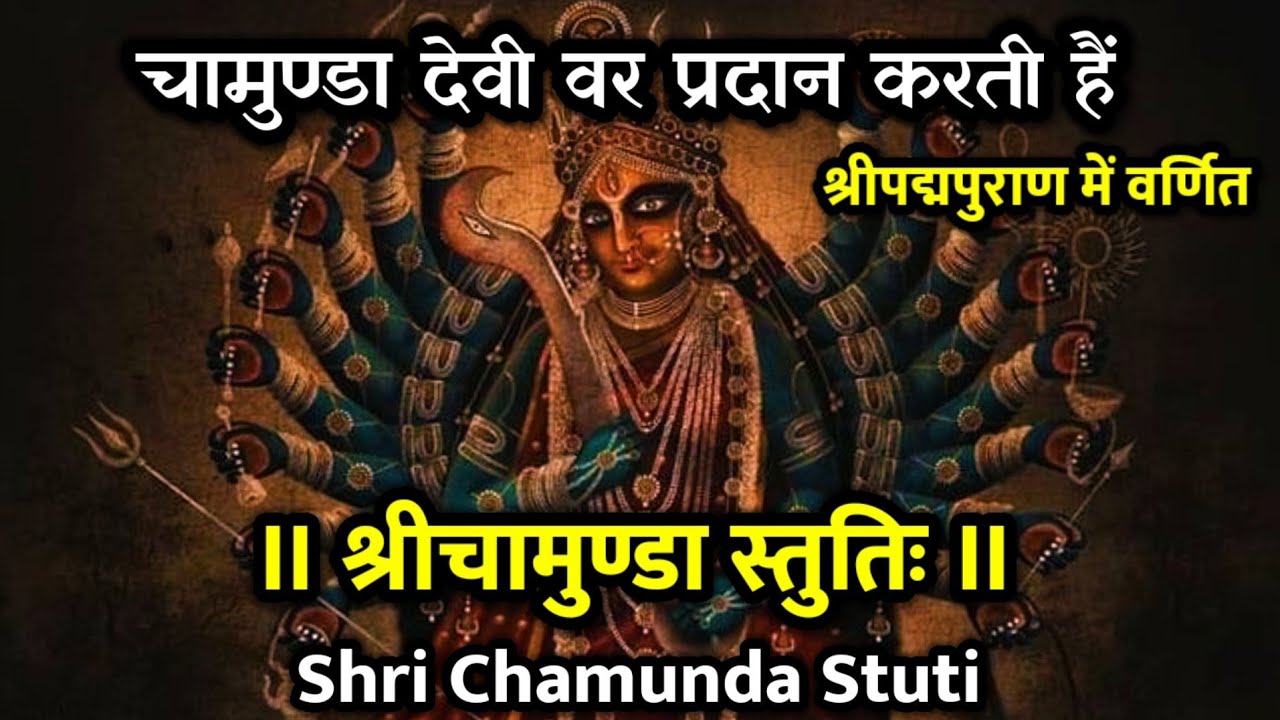 श्रीचामुण्डा स्तुतिः। चामुण्डा देवी स्वयं वर प्रदान करती हैं। Shri Chamunda Stuti