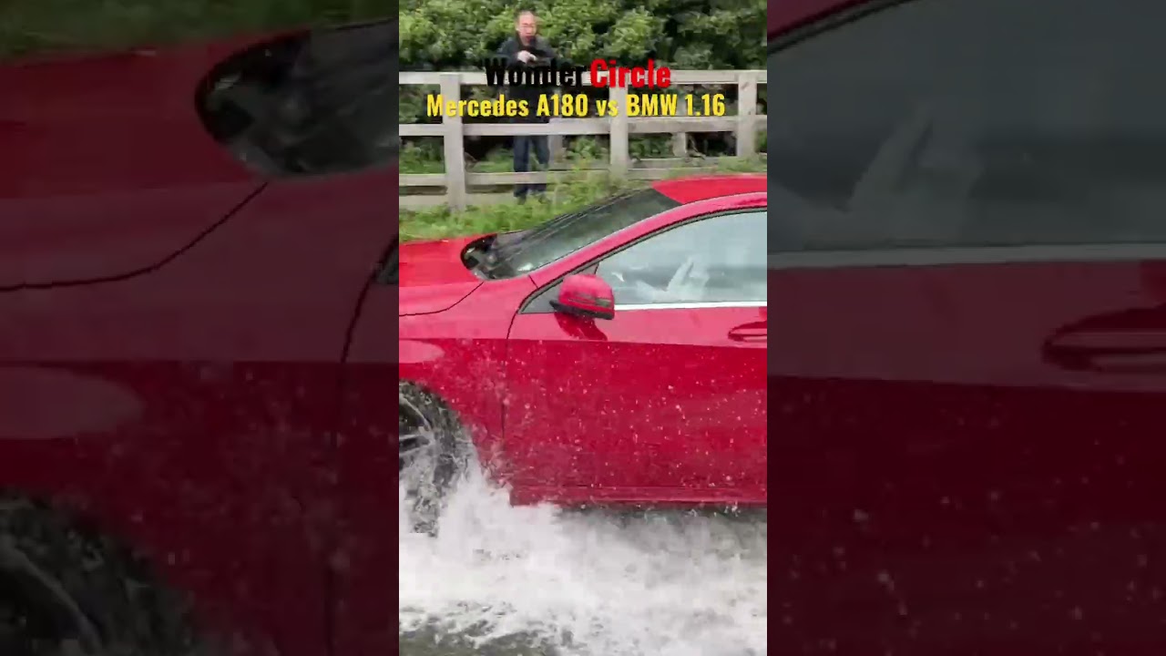 Mercedes vs BMW - Water Splash Challenge in Rufford Ford