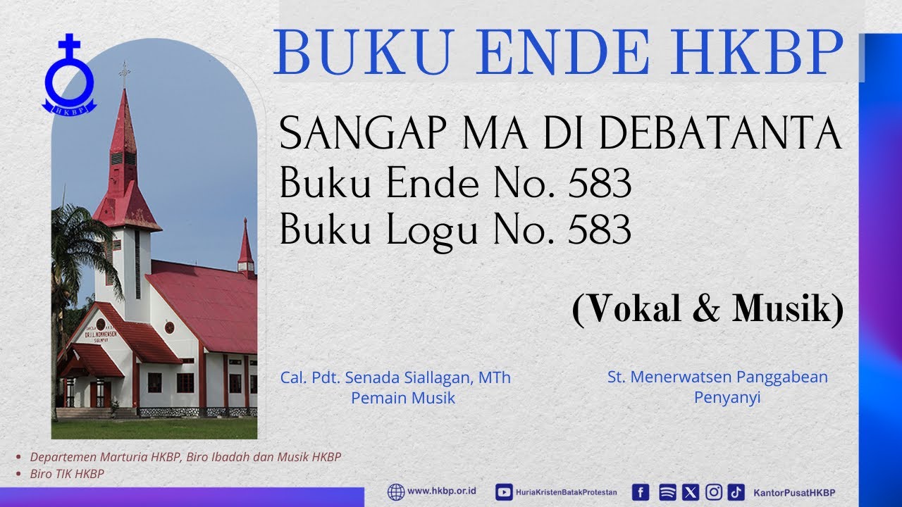 BUKU ENDE HKBP No. 583 Buku Logu No. 583  SANGAP MA DI DEBATANTA  (Vokal & Musik)