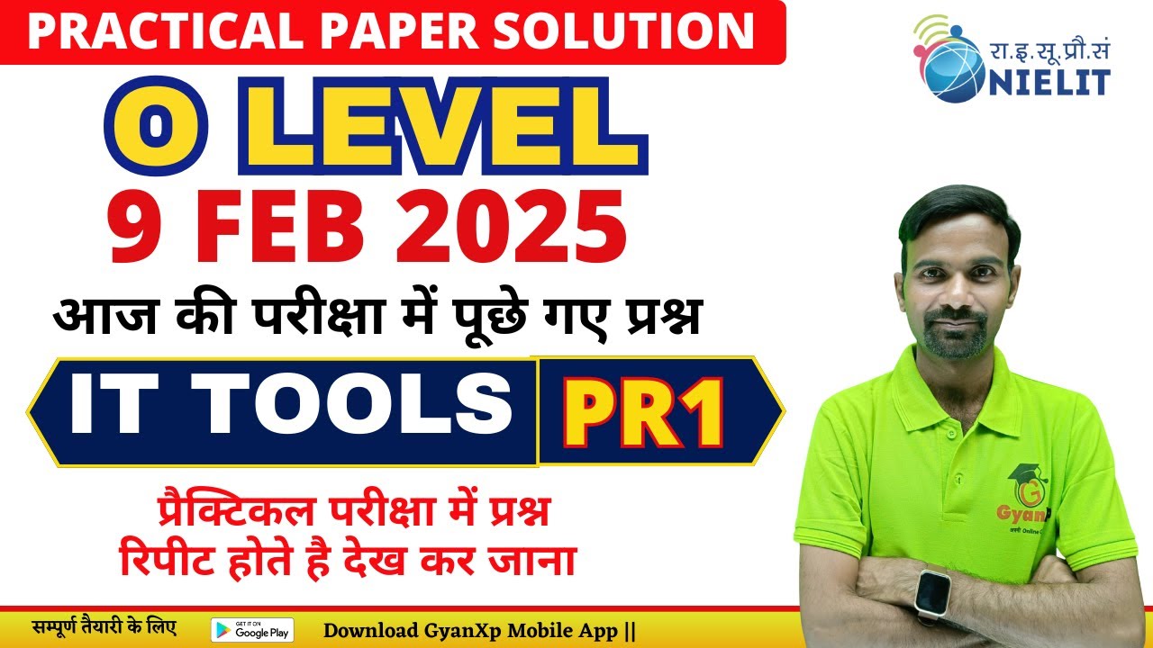 9 FEB Practical Paper Solution|| IT Tools PR1 || M1-R5.1 || O Level JAN 2025