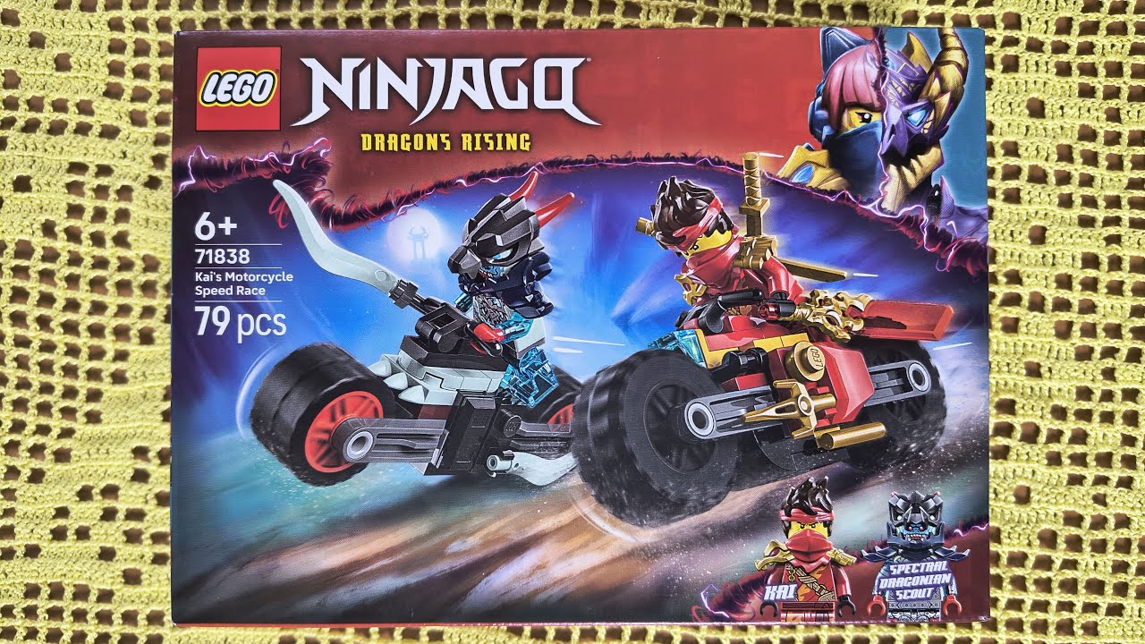LEGO Ninjago 71838 Kai's Motorcycle Speed Race. Unboxing and slow pace building.