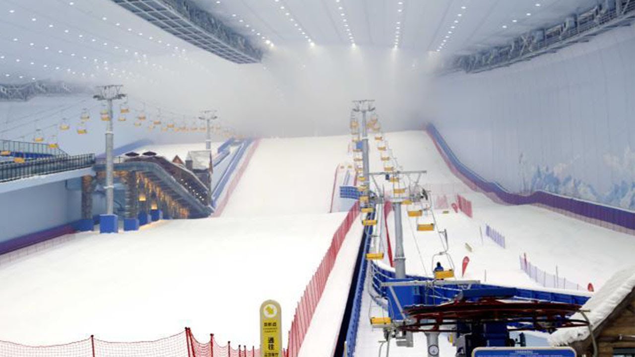 World's largest indoor ski resort opens in China's ice city