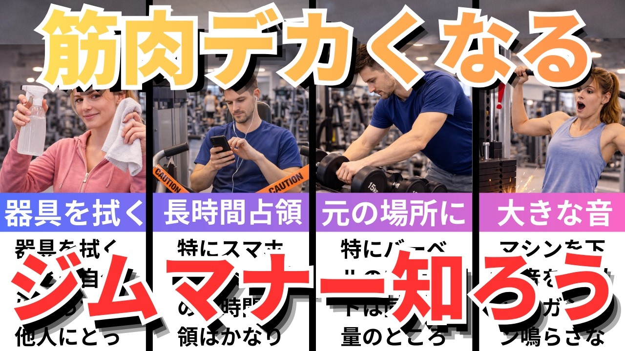 【実はみんなやってる】初心者必見！ジムのマナーと暗黙のルール【筋肉がデカくなる７日間シリーズ４日目】【筋トレ雑学】