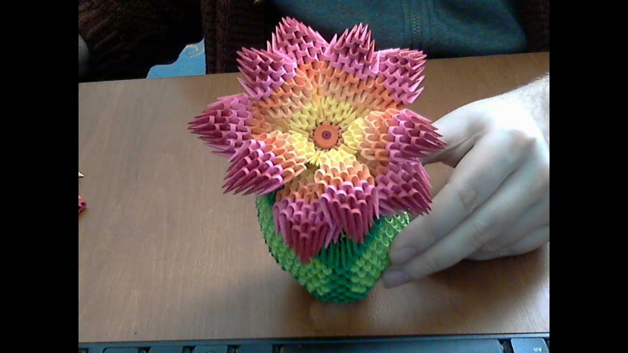 Урок по созданию 3D-цветка оригами (радужный цветок)