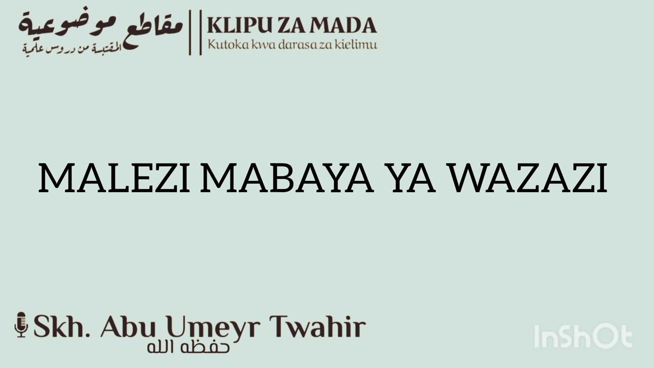MALEZI MABAYA YA WAZAZI