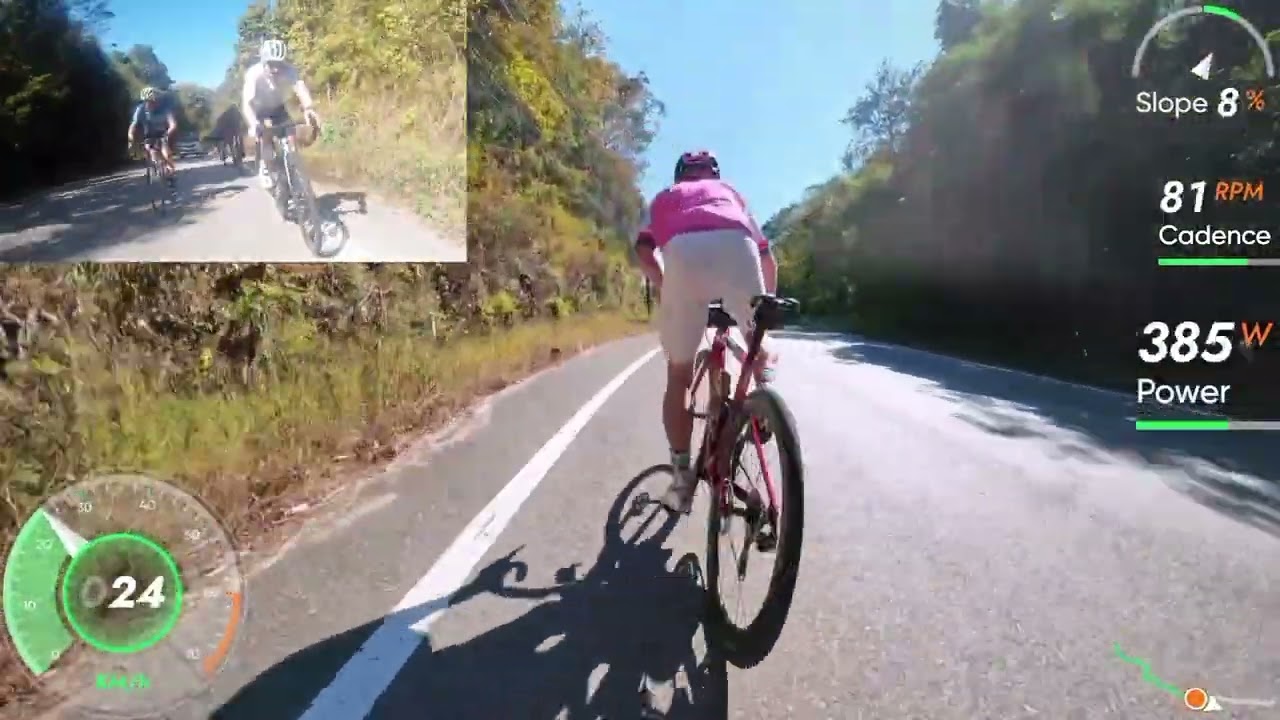 Road Rider Chiang Mai. Fun rolling hills section of group return from Mae Win.