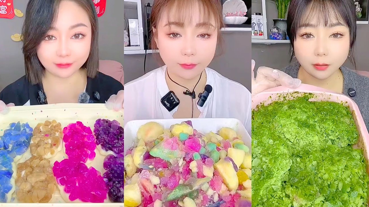 Rainbow Crystal Desserts and Frozen Jelly ASMR
