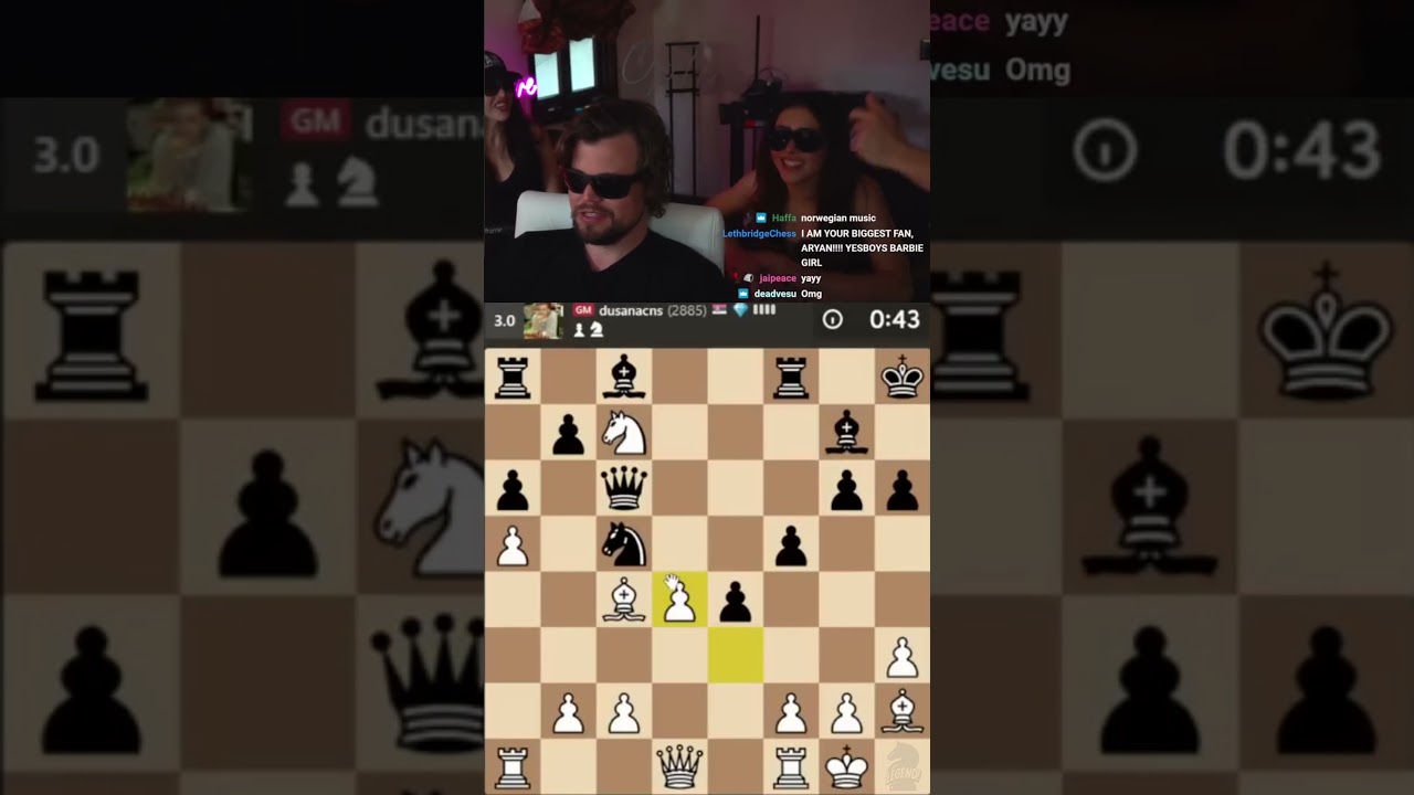 Magnus vibing with Barbie Girls  #chess #shorts #magnus #carlsen