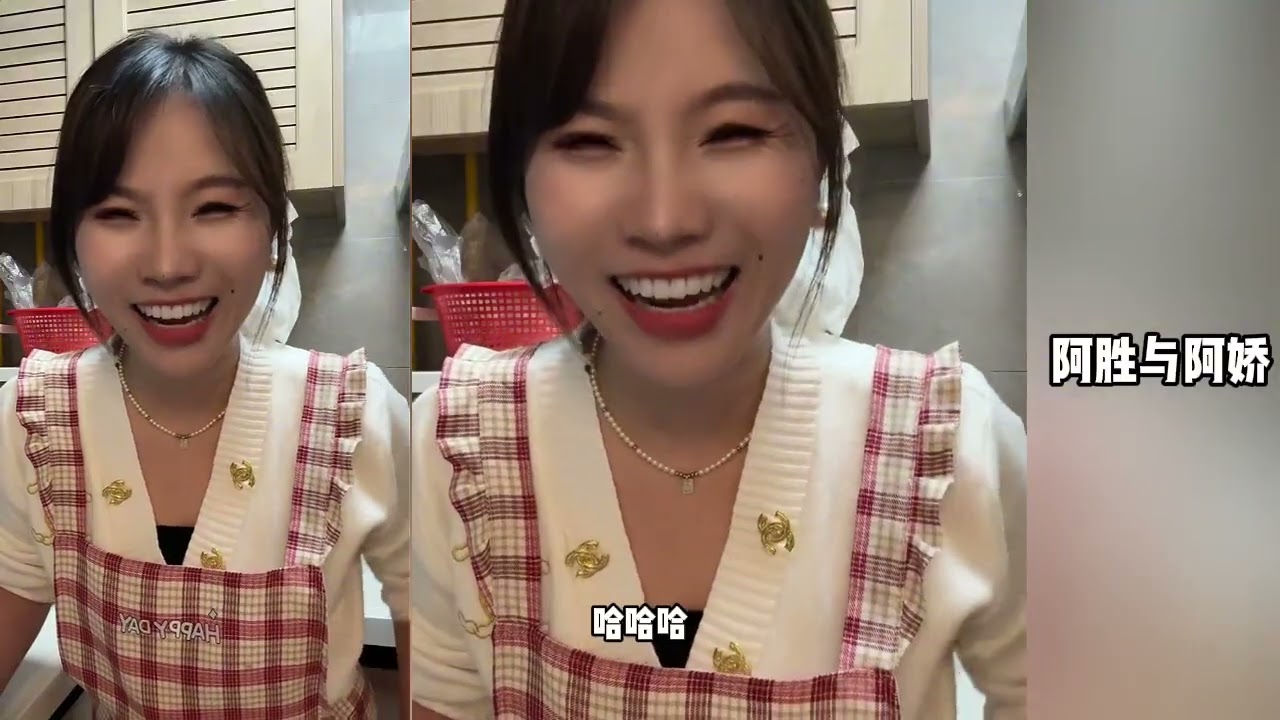 阿胜与阿娇：阿娇切菜弄饭，怎么弄什么好吃的？阿胜打下手，一起做饭。