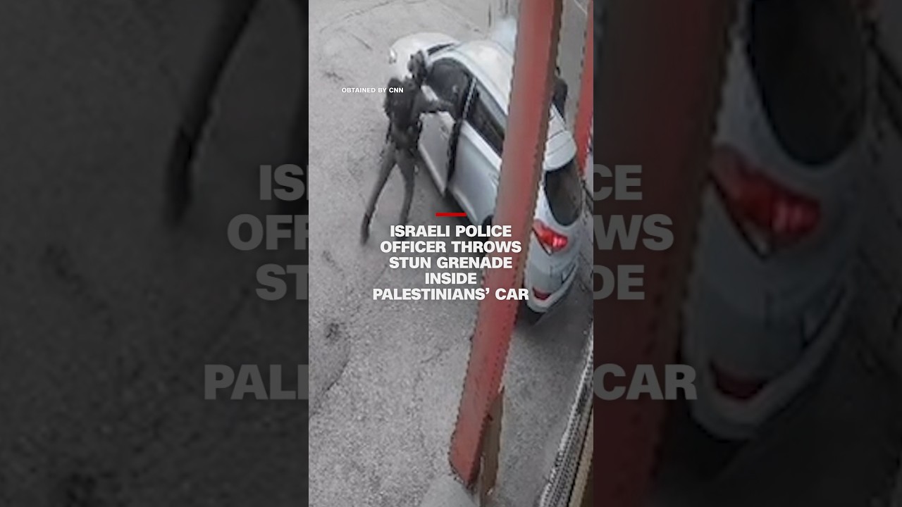 Israeli police officer throws stun grenade inside Palestinians&rsquo; car
