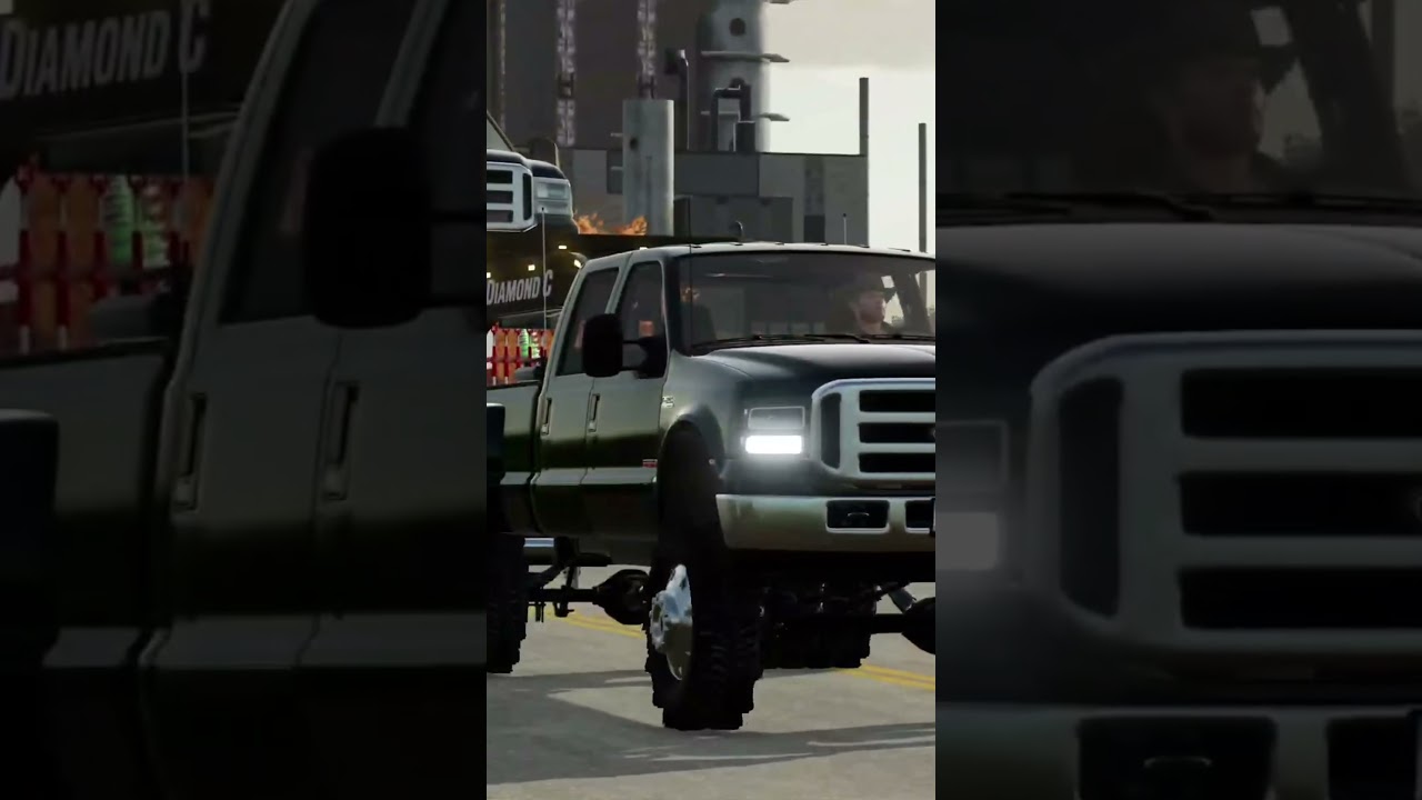 Dually 6.0 Ford Towing Mud Rig In Farming Simulator 22! #foryou #fypシ #fs19 #foryoupage #fs23 #fs22