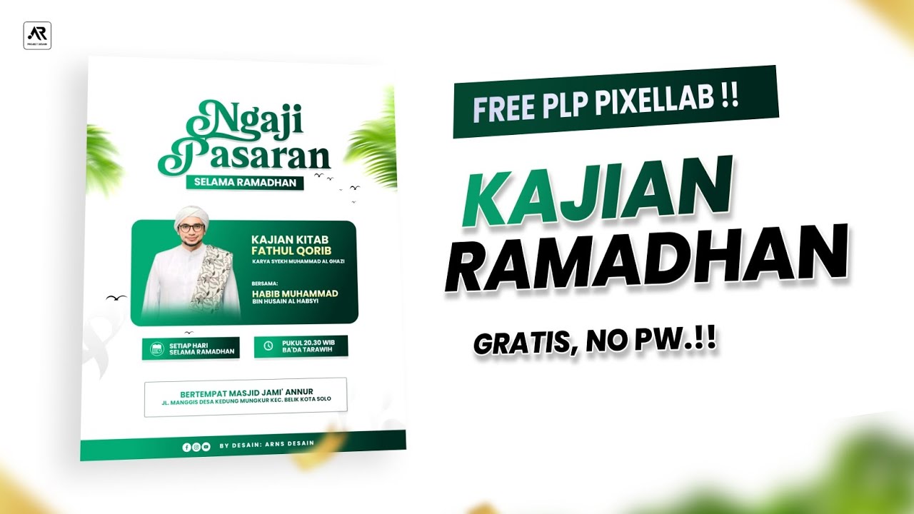 FAMPLET KAJIAN RAMADHAN || FREE PLP PIXELLAB || BY ARNS DESAIN
