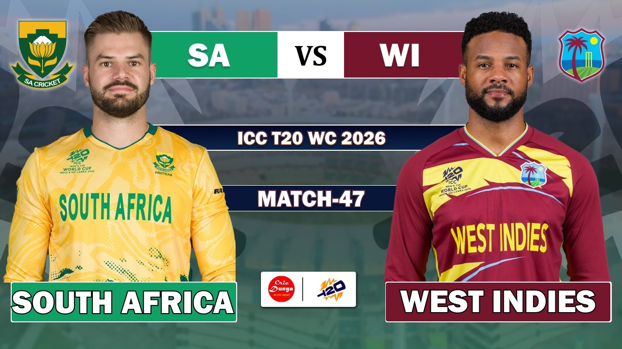 🔴LIVE: West Indies vs South Africa, 47th T20 | Live Cricket match Today • WI vs RSA Match Commentary