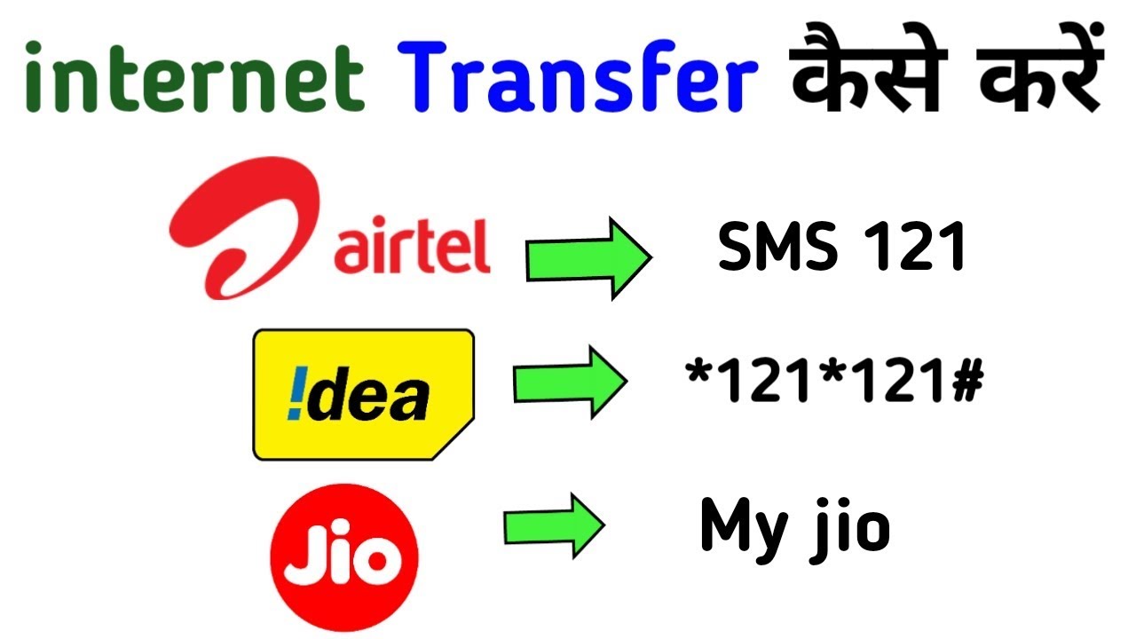 Internet Data Transfer Kaise Kare [Airtel, Idea, Jio]//मोबाइल डाटा कैसे भेजें!!