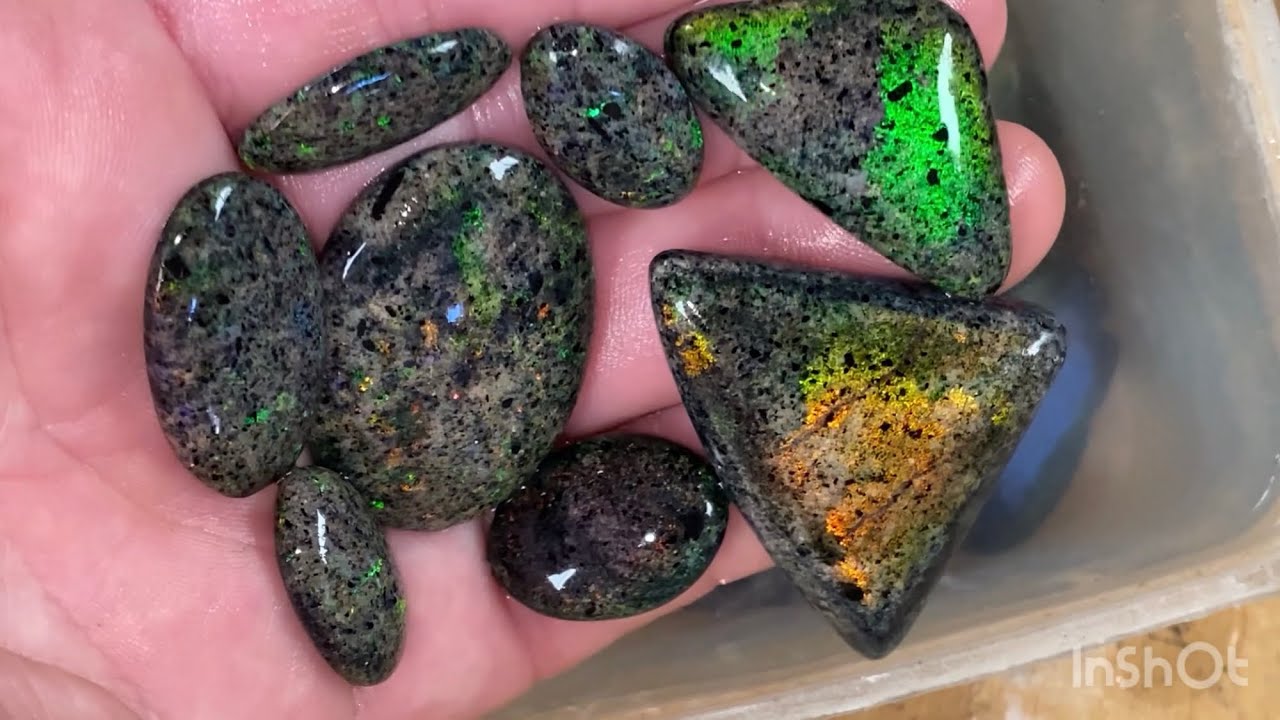 Andamooka concrete matrix opal treatment.