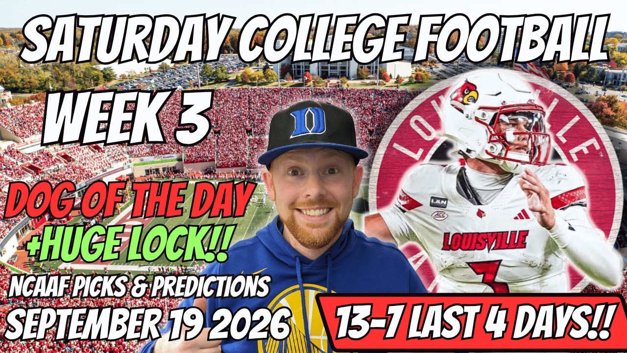 College Football Picks Today Saturday 9/19/2026 | Free NCAAF Best Bets, Player Props, and Prediction