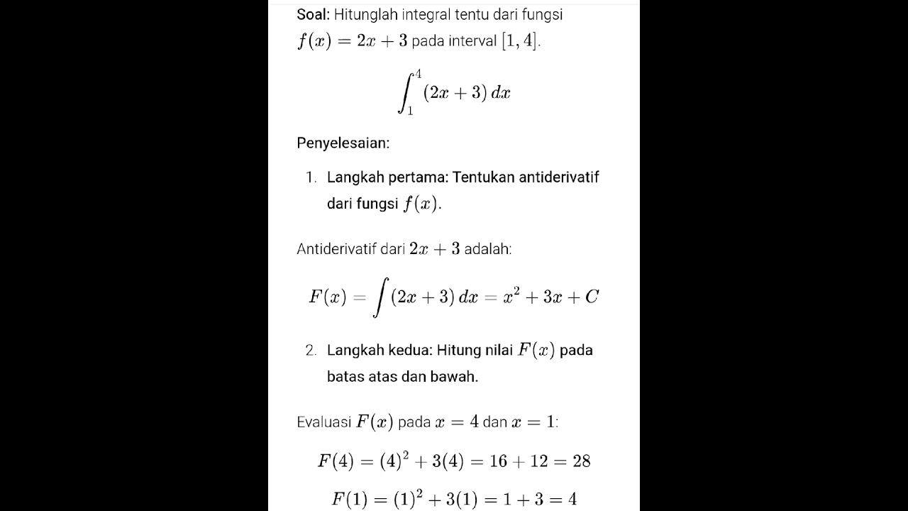 matematika integral tentu