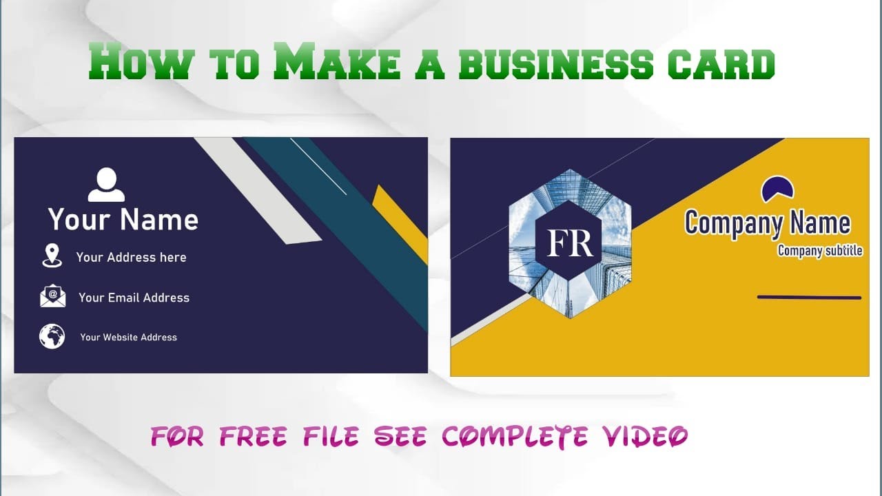 Business card design in Corel draw step by step | Visiting card