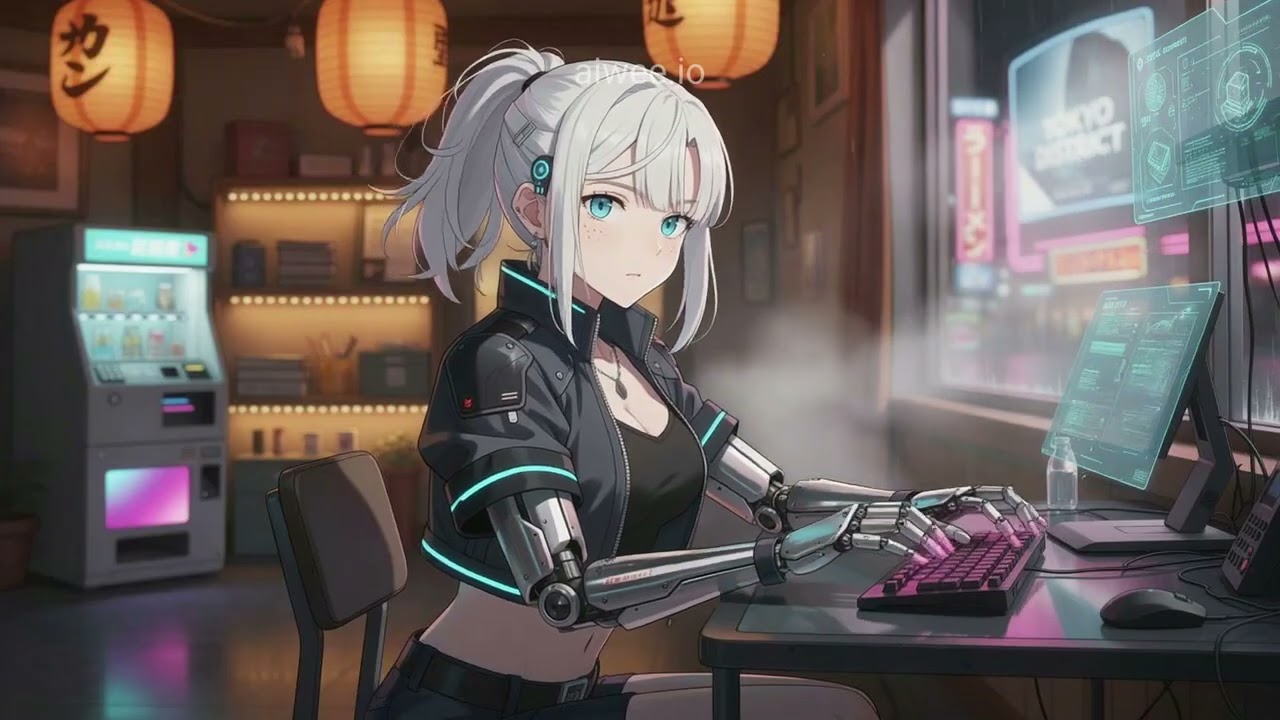 lofi cyberpunk focus ☼ neon city vibes to study [30 MIN] | futuristic chill beats #lofi #work